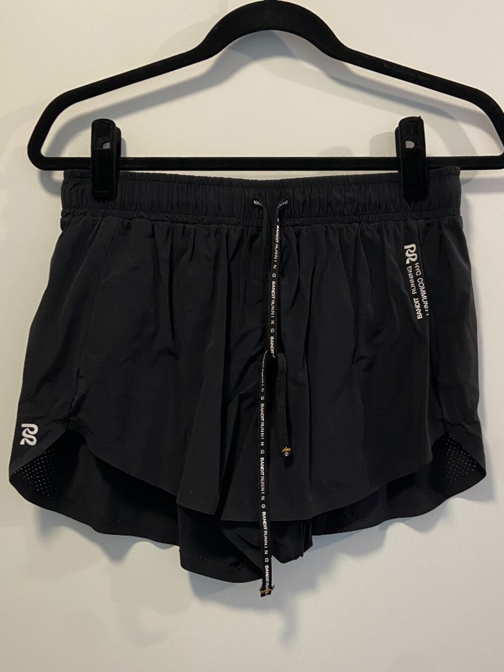 Bandit Running Black Split Running Shorts Size M
